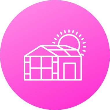 Bir bina simgesinin vektör illüstrasyonu