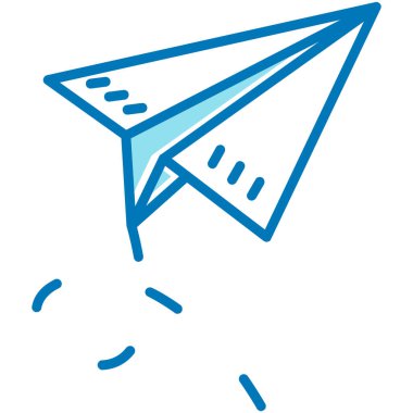 uçak uçan kağıt uçak simgesi - taslak biçimi