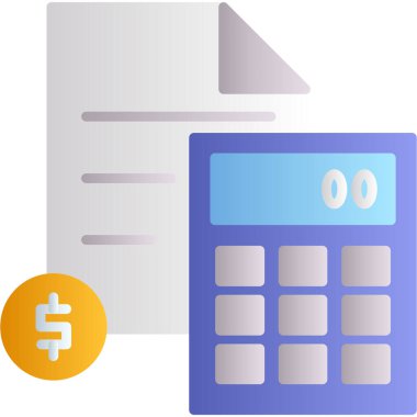 Dolar işareti vektör illüstrasyonlu hesap makinesi