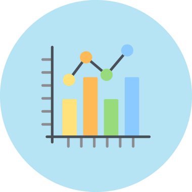 Çizgi Çizelgesi Ağ simgesi, vektör illüstrasyonu