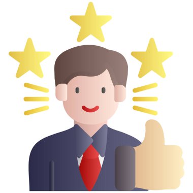 Müşteri değerlendirme ikonu. beyaz arkaplanda izole edilmiş web tasarımı için müşteri memnuniyeti vektör simgesi çizgi filmi