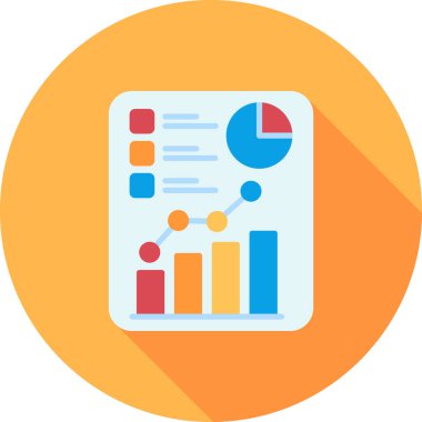 veri analizi düz simge, vektör, illüstrasyon