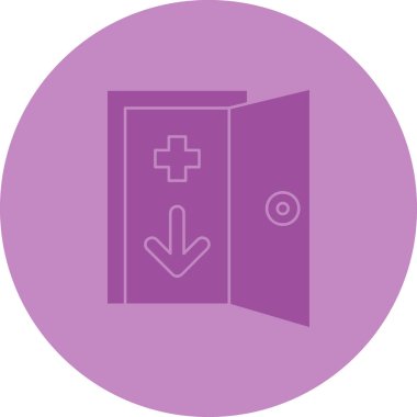 Mor arkaplanda izole edilmiş trend tasarım tarzında vektör illüstrasyon simgesi