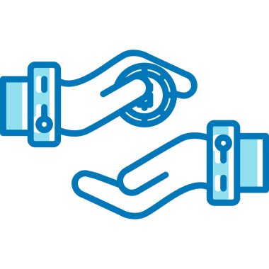 El ele tutuşan anahtar simgesi vektör çizimi çizimi