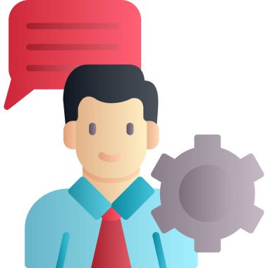 Vites dişlileri vektör çizim tasarımına sahip iş adamı