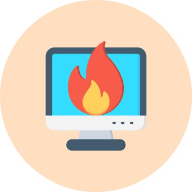 Yangın. Web simgesi basit illüstrasyon