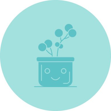 Bir saksı bitkinin vektör çizimi