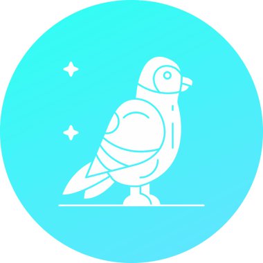 Beyaz arka planda çizgi güvercin simgesi izole edildi. Güvercin şeklinde bir kuş. Renkli taslak konsepti. vektör