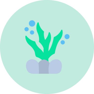 Seagrass ağ simgesi, vektör illüstrasyonu