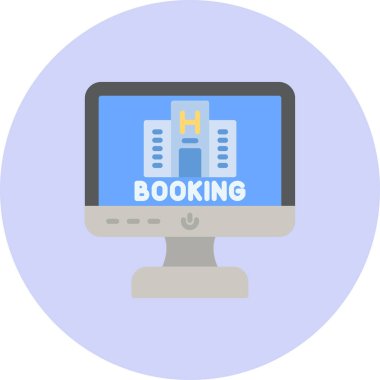 Modern ikon vektör illüstrasyonu için otel rezervasyonu