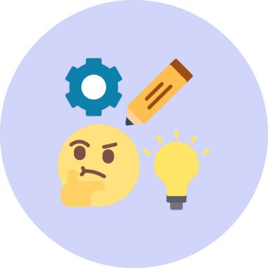 fikir düz vektör simgesi