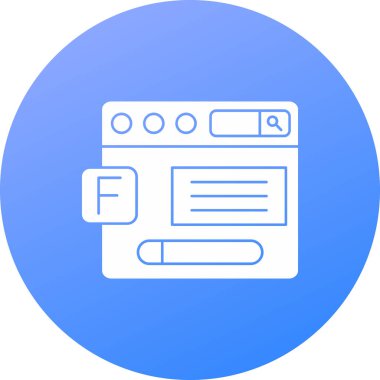 Tarayıcı. Web simgesi basit illüstrasyon