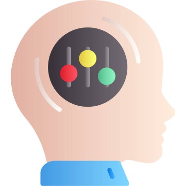 Beyin kafa simgesi düz stil