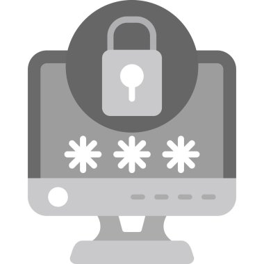 bilgisayar güvenlik simgesi düz biçimli