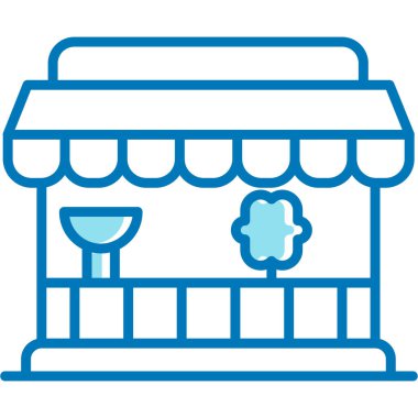 dondurma ve kiraz ikonu vektör illüstrasyonlu dükkan