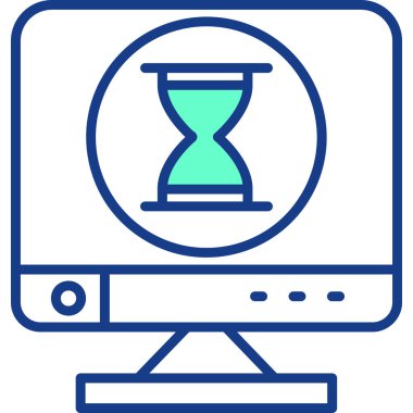 Kum saati. Web simgesi basit illüstrasyon