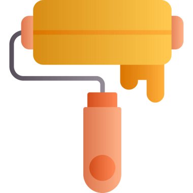 boya silindiri simgesi, düz dizayn