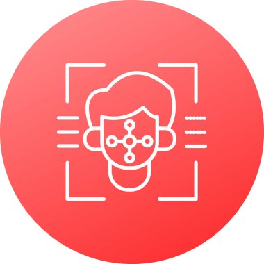 Akıllı tarım teknolojisi olan beyaz çizgi akıllı çiftlik uzun gölgeli izole edilmiş. Kırmızı daire düğmesi. vektör