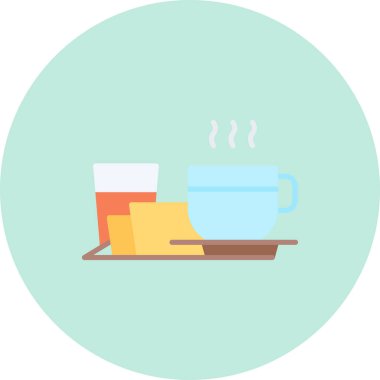 Çay düz vektör simgesi