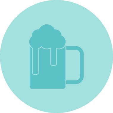 Bira kupası. Rozet tarzında içki ikonu.