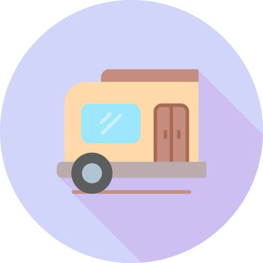 dağıtım kamyonu ikonu vektör çizimi