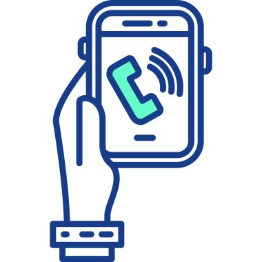 Mobil simgeyi ara. özet telefon arama vektör rengi düz izole