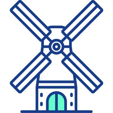 Değirmen simgesi, basit vektör illüstrasyonu