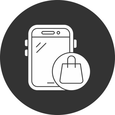 Alışveriş poşeti ikon vektör illüstrasyonu