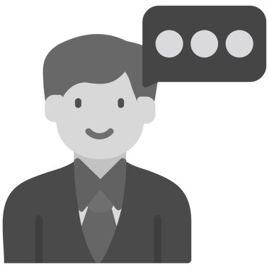 Konuşma balonu olan iş adamı