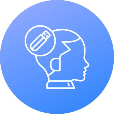 Beyin simgesi, vektör illüstrasyonu