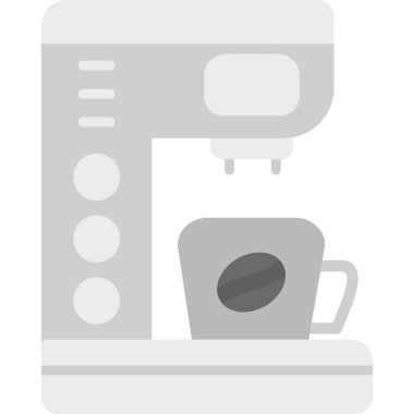 Kahve makinesi, illüstrasyon, vektör, beyaz arkaplan üzerinde.