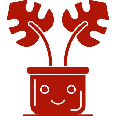 çiçek saksısı simgesi, vektör illüstrasyonu