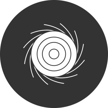 Siyah ve beyaz daire simgesinin vektör illüstrasyonu