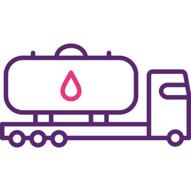 Damlatma çizgisi biçiminde simge tasarımı olan kamyon ulaşım dağıtım hizmeti ve acil durum tema illüstrasyon