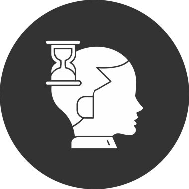 Beyin ikonu, vektör çizimi. Düz tasarım biçimi