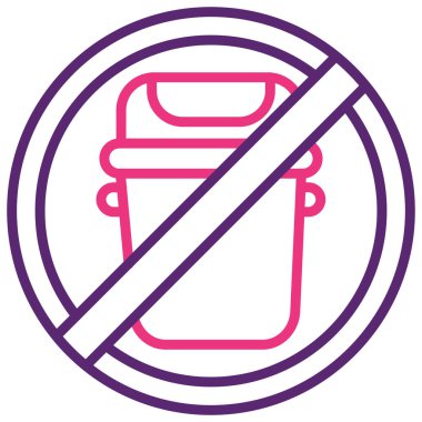 Hiçbir yasaktır işareti simgesi, vektör çizim