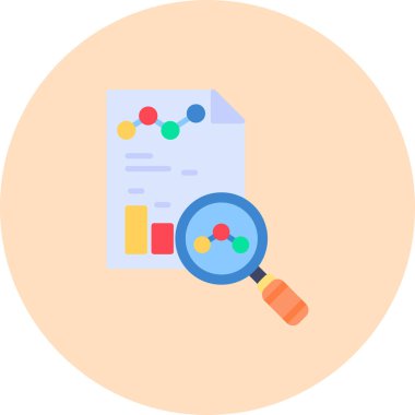 iş analizi düz simge düz stil