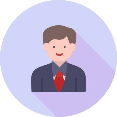 işadamı düz simgesi, vektör, illüstrasyon