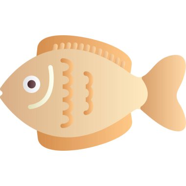 balık yassı simgesi, vektör illüstrasyonu