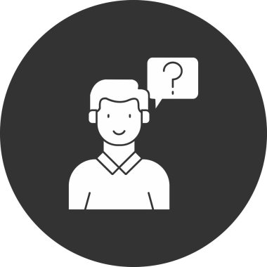 Bir adamın vektör çizimi ve bir soru işareti