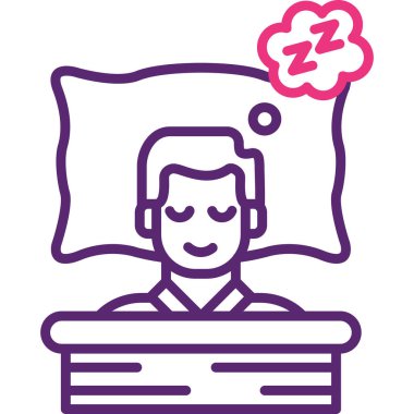 Vektör çizimi. Uyku maskeli bir adam.