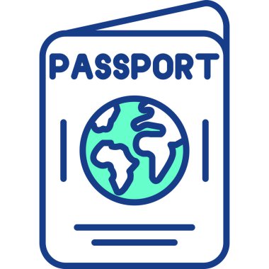 Pasaport simgesi modern illüstrasyon