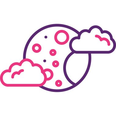 bulutlu ay ve yıldız vektör çizimi tasarımı