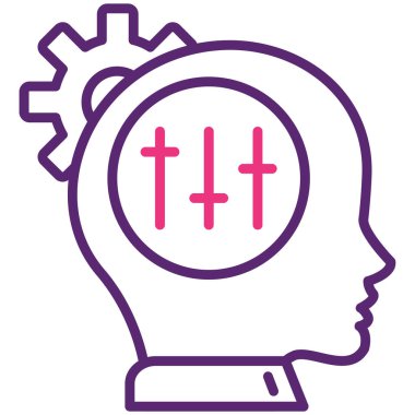 Beyin. Web simgesi basit illüstrasyon