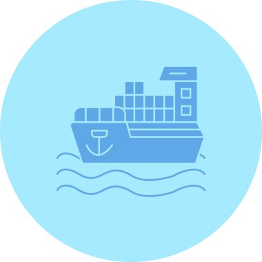 Kargo Gemisi Web simgesi, vektör illüstrasyonu