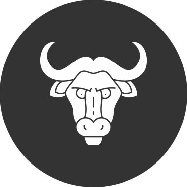 Boğa kafası ikonu. Web için boğa başlı vektör simgesinin basit bir gösterimi