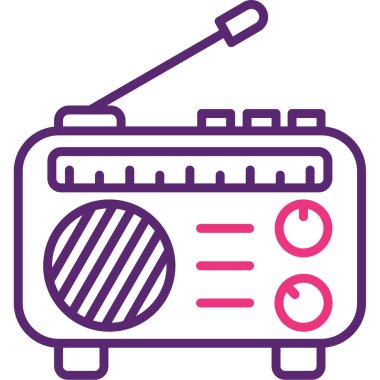 Radyo. Web simgesi basit illüstrasyon