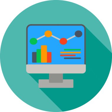 Analizler bilgisayar simgesini - ana hatlar biçiminde izler