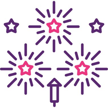 Havai fişek gösterisi. vektör illüstrasyonu