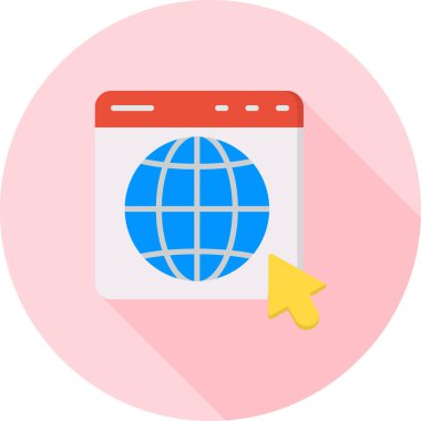 Web simgesi, Dünya 'nın vektör illüstrasyonu